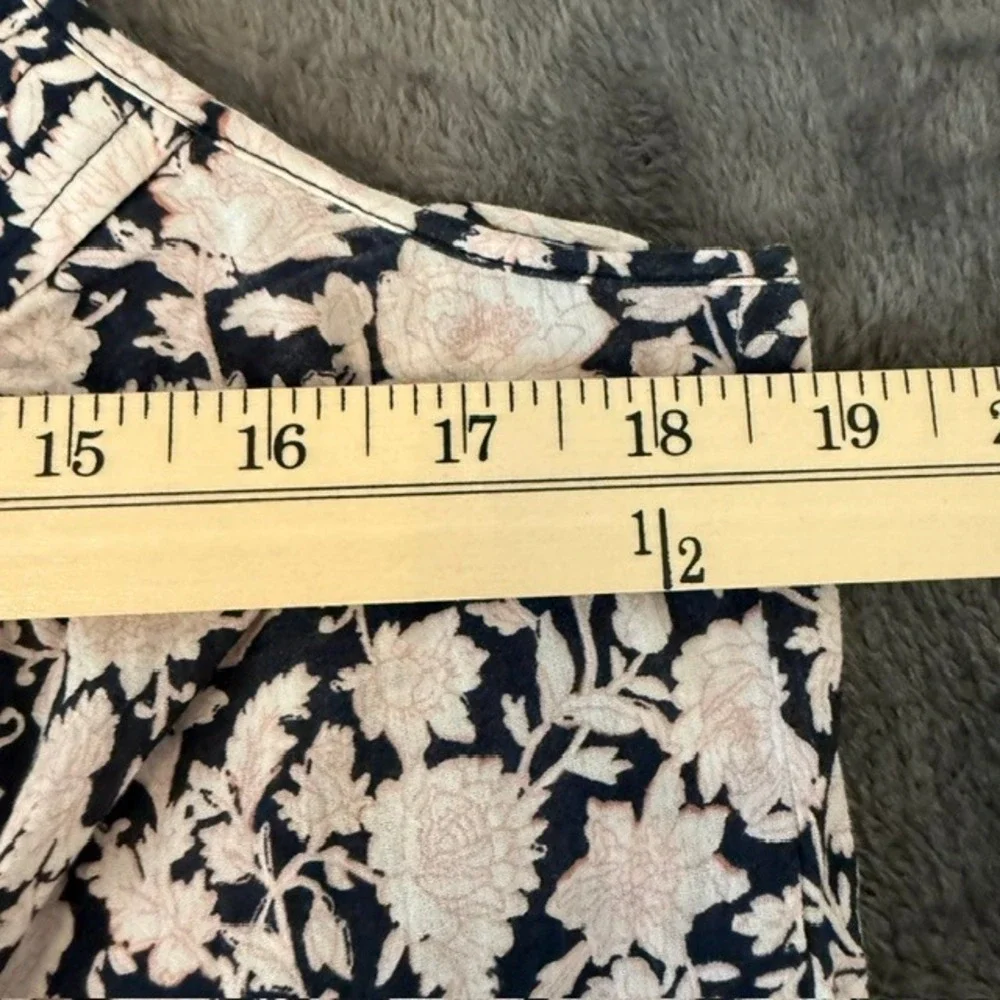 J.Crew Floral Peplum Cami Top Sleeveless Summer Cotton Navy Pink Small